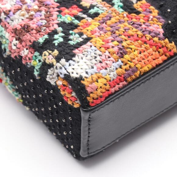 Small Lady D-Joy Bag Black Tweed with Cannage Motif in Gold  Dior Lady Joy Handbag Leather Felt Black Multicolor